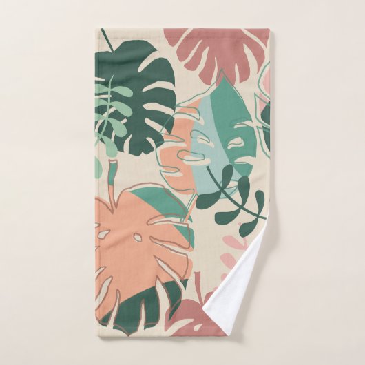 Jeu de serviettes de bain moderne Boho Chic Tropic (Serviette à main)