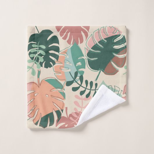 Jeu de serviettes de bain moderne Boho Chic Tropic (Gant de toilette)