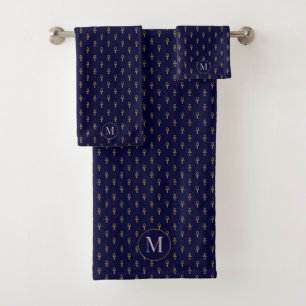 JEU DE SERVIETTES DE BAIN MONOGRAM ANKHS ÉGYPTIEN