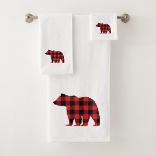 Jeu de serviettes de bain Motif de contrôle de bis