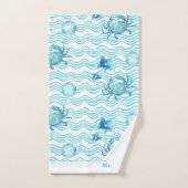 Jeu de serviettes de bain Nautique Turquoise bleu  (Serviette à main)