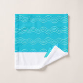 Jeu de serviettes de bain Nautique Turquoise bleu (Gant de toilette)