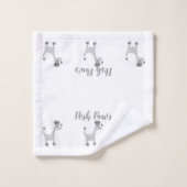 Jeu de serviettes de bain posh Paws gris caricatur (Gant de toilette)