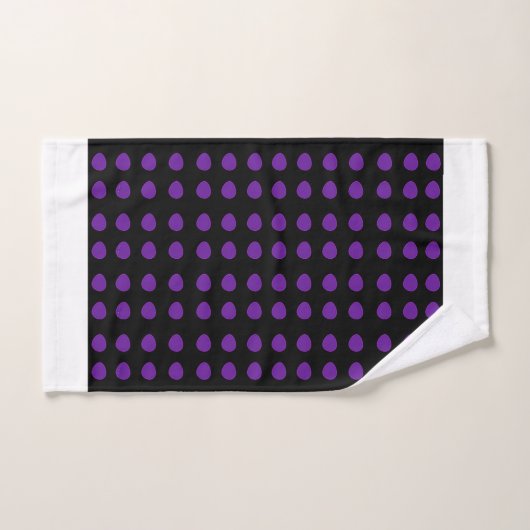 Jeu de serviettes de bain pourpre Noir Droplets (Serviette à main)