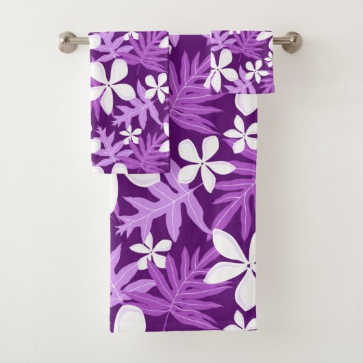 JEU DE SERVIETTES DE BAIN TIARE (PURPLE) (En situation)