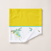 Jeu de serviettes de bain turquoise à libellule (Gant de toilette)