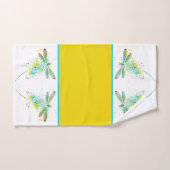 Jeu de serviettes de bain turquoise à libellule (Serviette à main)