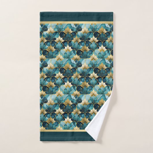 Jeu de serviettes de bain Turquoise en or japonais (Serviette à main)