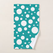Jeu de serviettes de bain turquoise Spots (Serviette à main)