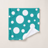 Jeu de serviettes de bain turquoise Spots (Gant de toilette)