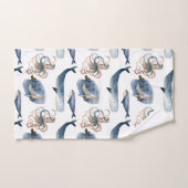 Jeu de serviettes de baleine/pieuvre d'aquarelle m (Serviette à main)