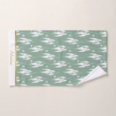 JEU DE SERVIETTES DE CONCEPTION EUCALYPTUS VERT LU (Serviette à main)