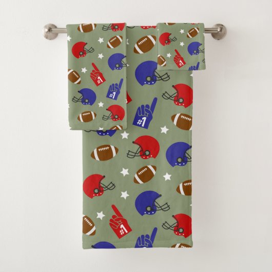 Jeu de serviettes de motif de sport de football à  (En situation)