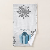 Jeu de serviettes de Noël bleu (Serviette à main)