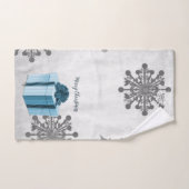 Jeu de serviettes de Noël bleu (Serviette à main)