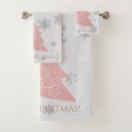 Jeu de serviettes en Arbre de Noël rose (En situation)