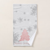 Jeu de serviettes en Arbre de Noël rose (Serviette à main)