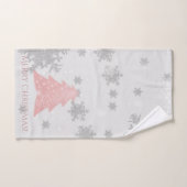 Jeu de serviettes en Arbre de Noël rose (Serviette à main)