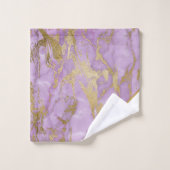 JEU DE SERVIETTES EN MARBRE D'OR LUXE LILAC (Gant de toilette)
