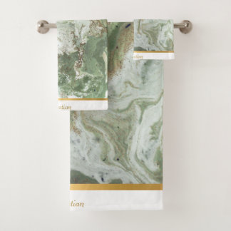 JEU DE SERVIETTES EN MARBRE VERT LUXE SAGE