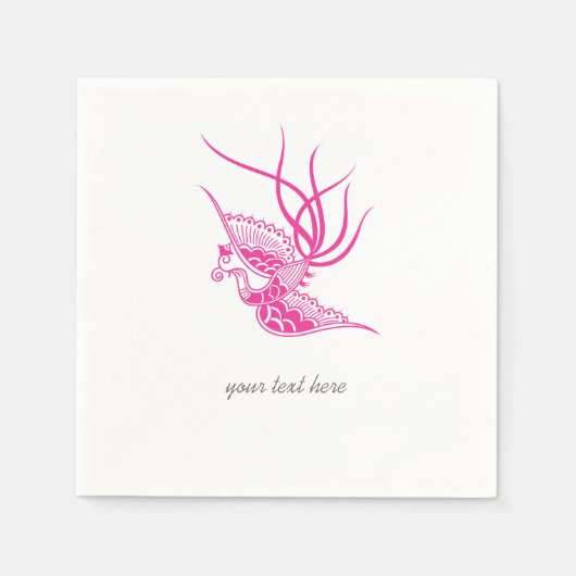 Jeu de serviettes en papier à motif rose pour oise (Devant)