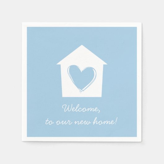 Jeu de serviettes en papier bleu à réchauffer dome (Devant)