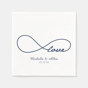 Jeu de serviettes en papier Mariage d'amour bleu m