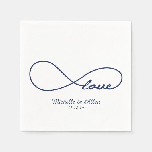 Jeu de serviettes en papier Mariage d'amour bleu m (Devant)