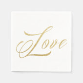 Jeu de serviettes en papier Mariage Gold Sparkle L (Devant)