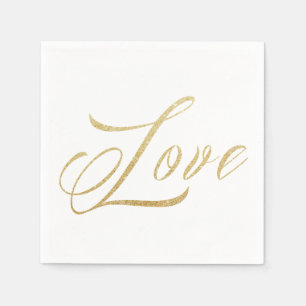Jeu de serviettes en papier Mariage Gold Sparkle L