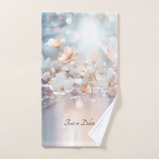 Jeu de serviettes Florales Blanches (Serviette à main)