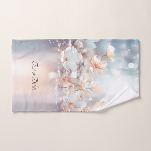 Jeu de serviettes Florales Blanches (Serviette à main)