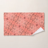 Jeu de serviettes florales de corail délicat (Serviette à main)