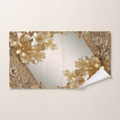 Jeu de serviettes florales ornées d'or moderne (Serviette à main)