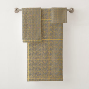 JEU DE SERVIETTES HAMPTON D'OR EN VERRE GRISÉ EN L
