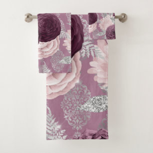 JEU DE SERVIETTES HAMPTON FLORALE ROUGE LUXUEUX