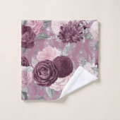 JEU DE SERVIETTES HAMPTON FLORALE ROUGE LUXUEUX (Gant de toilette)