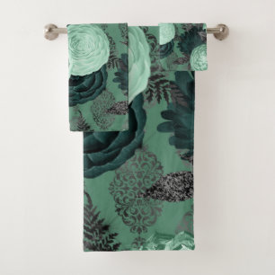 JEU DE SERVIETTES HAMPTON FLORALE VERT LUXUEUX