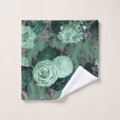 JEU DE SERVIETTES HAMPTON FLORALE VERT LUXUEUX (Gant de toilette)