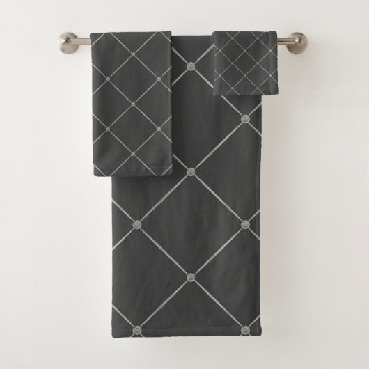 JEU DE SERVIETTES HAMPTON gris argenté LUXUEUX (En situation)