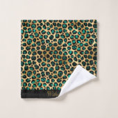 JEU DE SERVIETTES LUXE VERT OR PERSONNALISÉ (Gant de toilette)