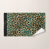 JEU DE SERVIETTES LUXE VERT OR PERSONNALISÉ (Serviette à main)