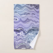 JEU DE SERVIETTES MARBRE BLANC BLEU OCÉAN (Serviette à main)