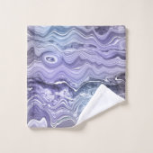 JEU DE SERVIETTES MARBRE BLANC BLEU OCÉAN (Gant de toilette)
