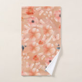 Jeu de serviettes Orange et Pêche Fleurs et Papill (Serviette à main)