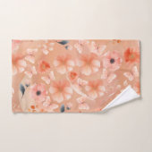 Jeu de serviettes Orange et Pêche Fleurs et Papill (Serviette à main)