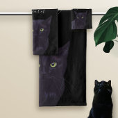 Jeu de serviettes personnalisées Cat Noir Cute Gre