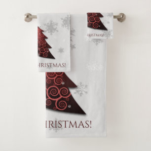 Jeu de serviettes Red Festive Christmas Tree