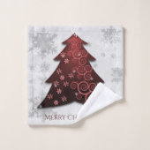 Jeu de serviettes Red Festive Christmas Tree (Gant de toilette)