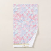 JEU DE SERVIETTES TRIM EN MERMAIN BLEU ROSE LUXE (Serviette à main)